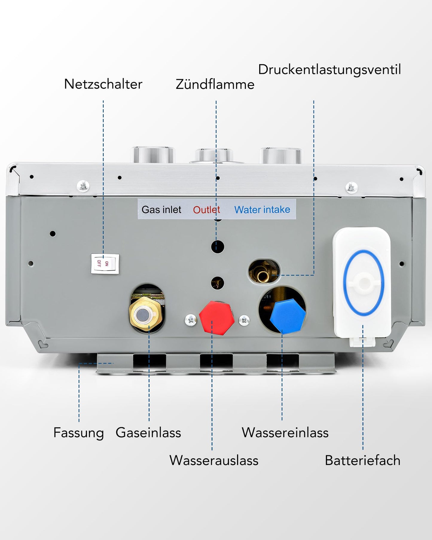 Gas Water Heating System 8L Outdoor Camping Instant Hot Water System