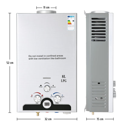 Gas Water Heating 8L + 12V Pump