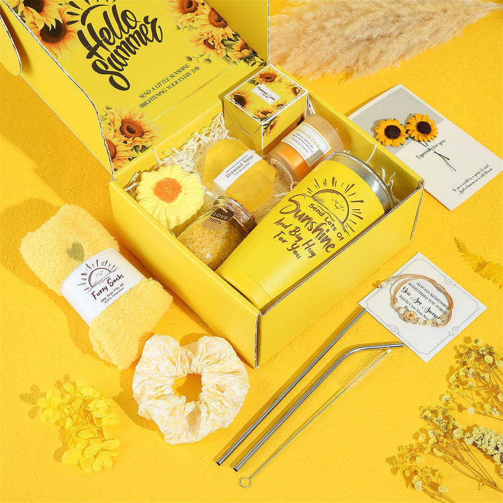 Aroma Sunflower Candle Bath Gift Box