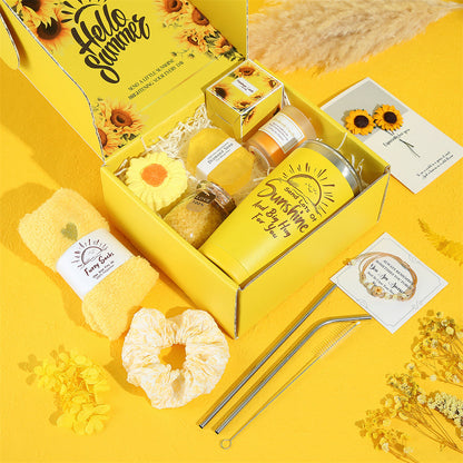 Aroma Sunflower Candle Bath Gift Box