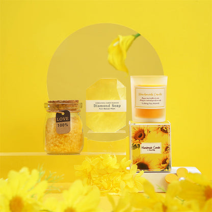 Aroma Sunflower Candle Bath Gift Box