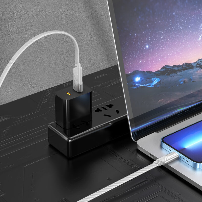 Hoco Braided Lighting to USB-A 2.4A Charging Data Cable 1.2m U119