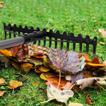 Multifunctional grass rake 17 Steel Tines Metal Head with Stainless Steel Handle