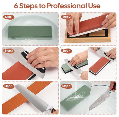 Knife Sharpening Stone Set, 4 Side Grit 400/1000, 3000/8000 Whetstone, Wet Stone Sharpener Stone Kit