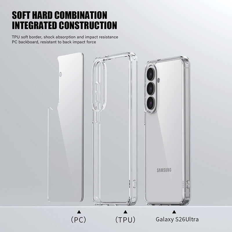 Compatible with Samsung S26 Plus 2026 Aurora Series Crystal Transparent Phone Case