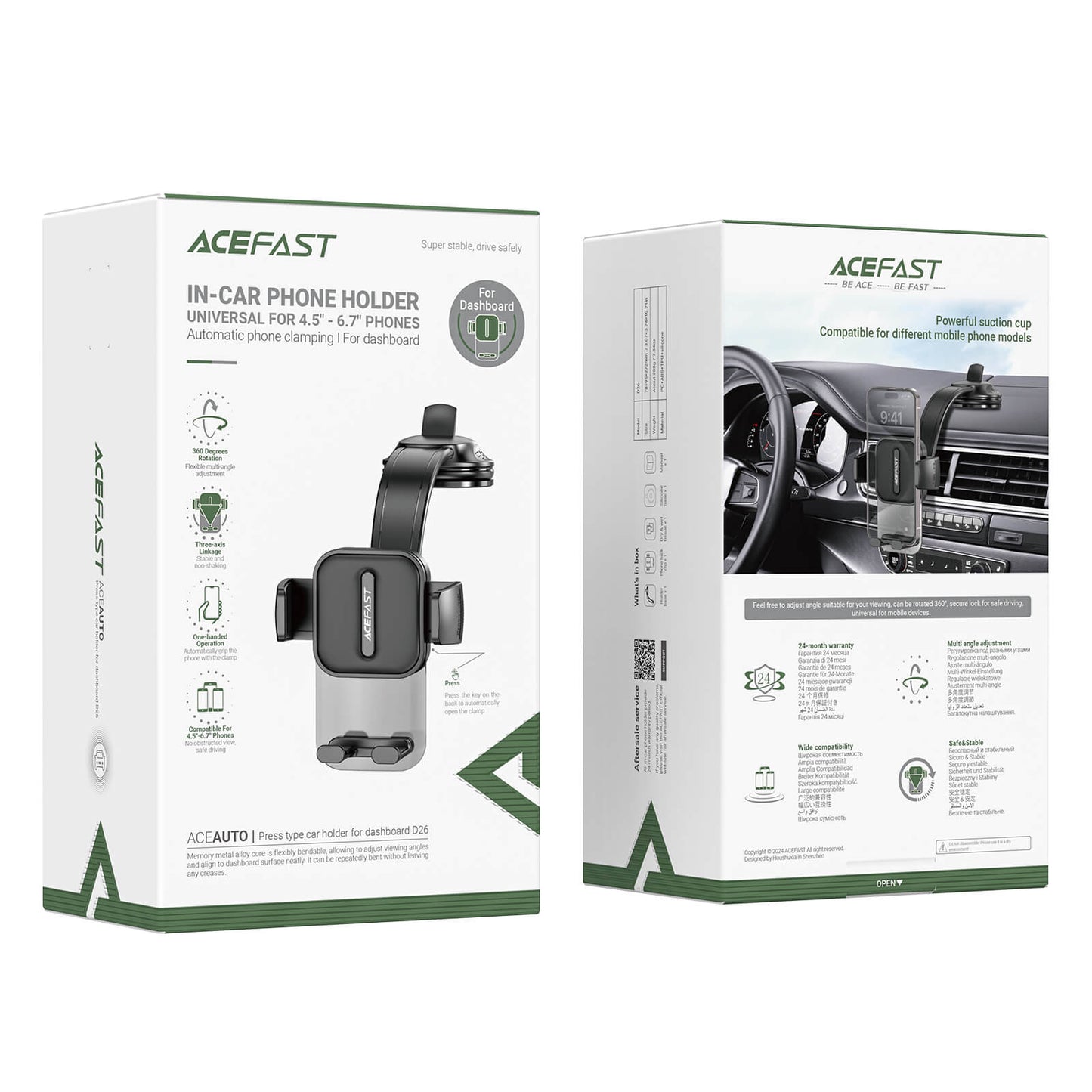 Acefast Three-Axis Linkage Car Mount Phone Holder D26
