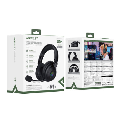 Acefast Bluetooth 6.0 1000mAh 80H Battery Low Latency RGB IPX4 Gaming Headset H15