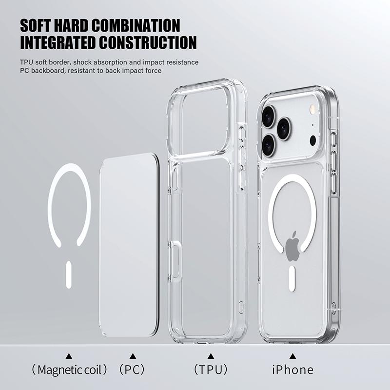 Aurora Magnetic Series Crystal Transparent Compatible with iPhone 17 Pro Case