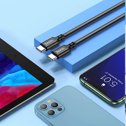 Hoco Double Speed 60W Charging Data Cable Type-C to Type-C 1m X14