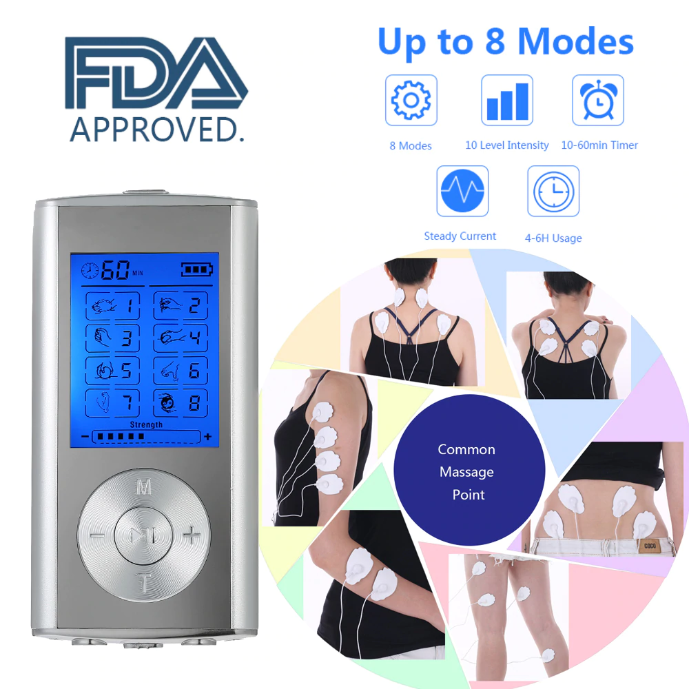 Tens Machine 8 Mode Tens Ems Massager Muscle Stimulation