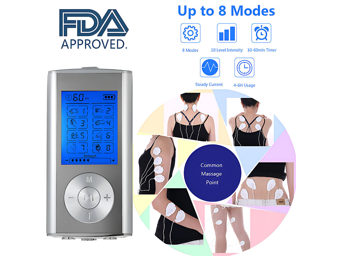 Tens Machine 8 Mode Tens Ems Massager Muscle Stimulation