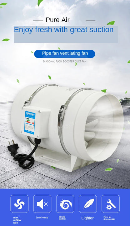 8'' Silent Inline Extractor Fan Exhaust Duct