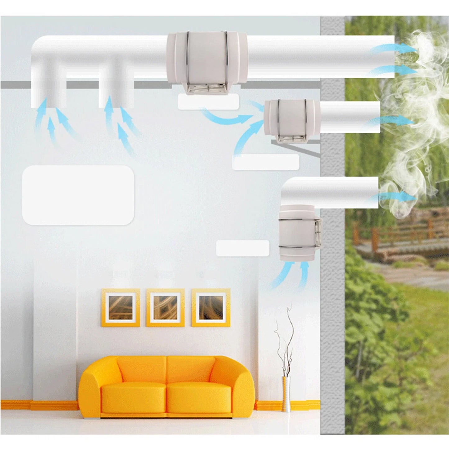 8'' Silent Inline Extractor Fan Exhaust Duct