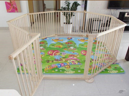 8PC WOODEN BABY PLAYPEN