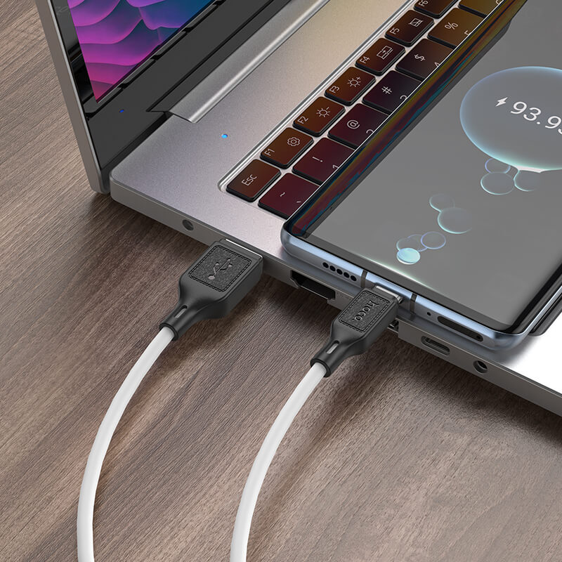 Hoco Cool Silicone USB-A to Type-C Charging Data Cable X90