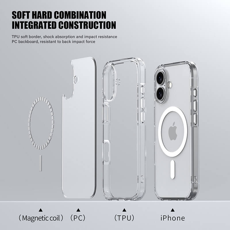 Aurora Magnetic Series Crystal Transparent Compatible with iPhone 17 Case