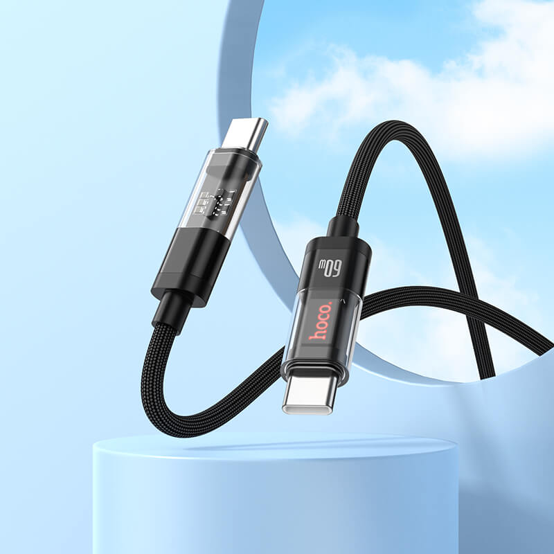 Hoco Transparent Discovery Edition 60W charging data cable for Type-C to Type-C U116