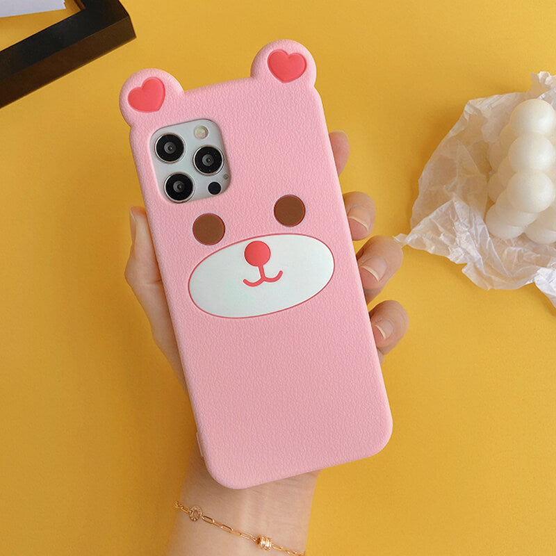 Suitable for Phone Q Uncle Brown Bear Silicone Phone Case