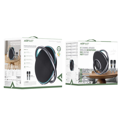 Acefast Portable Karaoke Speaker with 2 Wireless Mics & 6000mAh Power Bank K5 Max