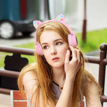 Hoco Bluetooth Cat Ear Wireless Headset LED Light W27