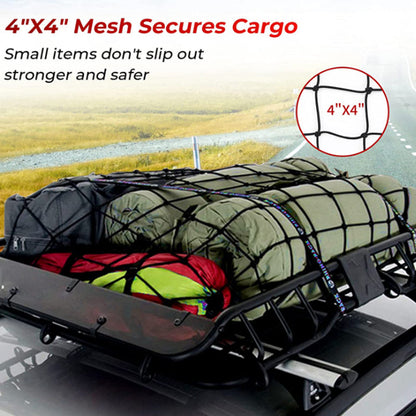 Cargo Net for Roof Rack Heavy-Duty Mesh Square Elasticated Bungee Netting