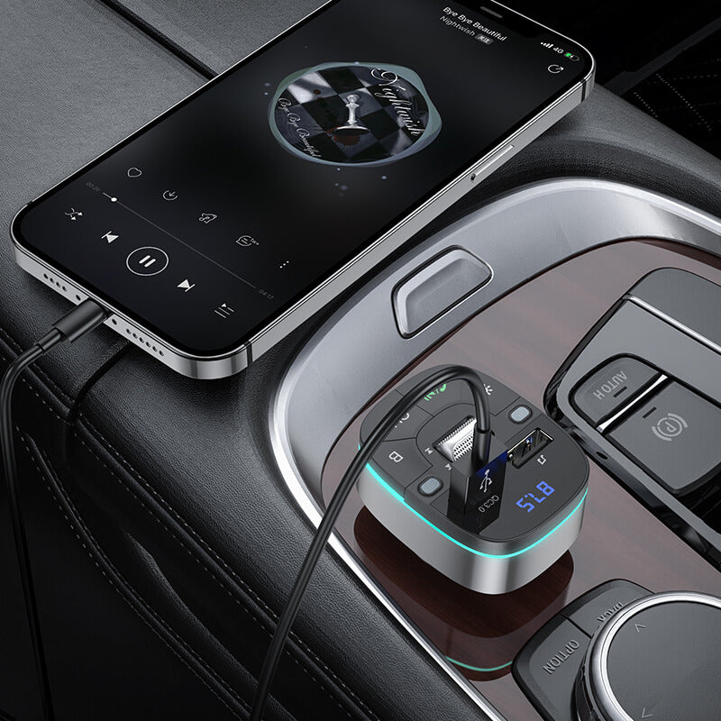 Hoco QC3.0 18W In-Car Audio Wireless Bluetooth FM Transmitter E71