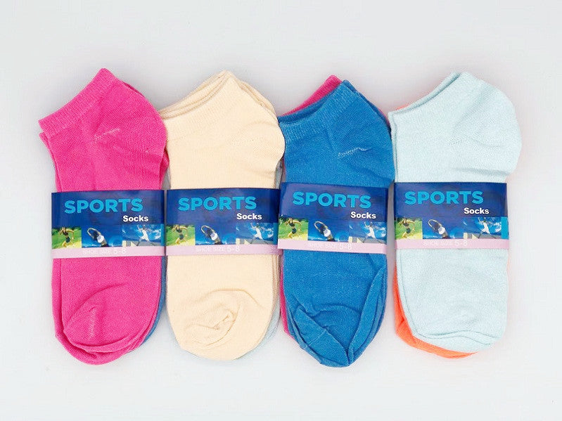 12 Pairs (NZ W5-8) Candy Colour Women's/Girls' Ankle Socks