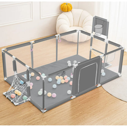 Playpen Safety Gate Pen Fence Playground Indoor Play Activity Centre Game Room Enclosure Barrier Yard Mesh Walls 120x230cm