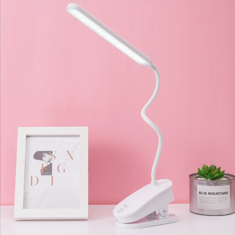 Rechargeable Clip-On LED Lamp USB Flexible Touch Control Desk Reading Light