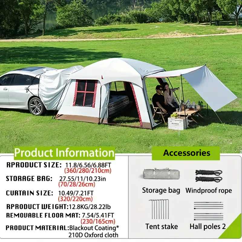 SUV Tailgate Car Tent – Quick Setup & All-Weather Outdoor Shelter