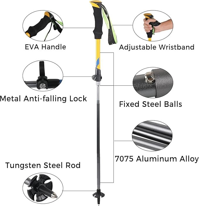 7075 Aluminium Trekking Poles with Quick Lock System LBDS4013