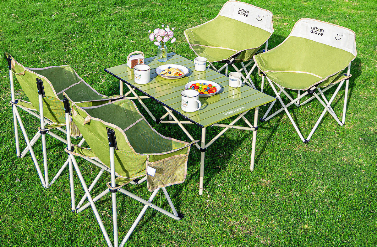 Urban Wave Premium Roll-Up Camping Table | Lightweight Carbon Steel  YQ72214