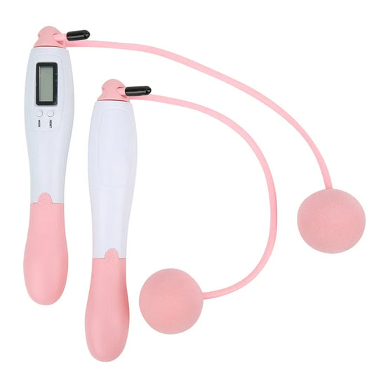Cordless Skipping Digital Jump Rope (Pink/White)
