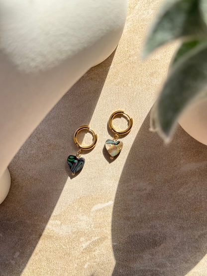 Pāua Gold Heart Huggies