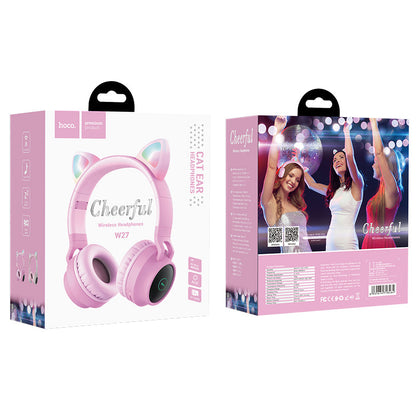 Hoco Bluetooth Cat Ear Wireless Headset LED Light W27