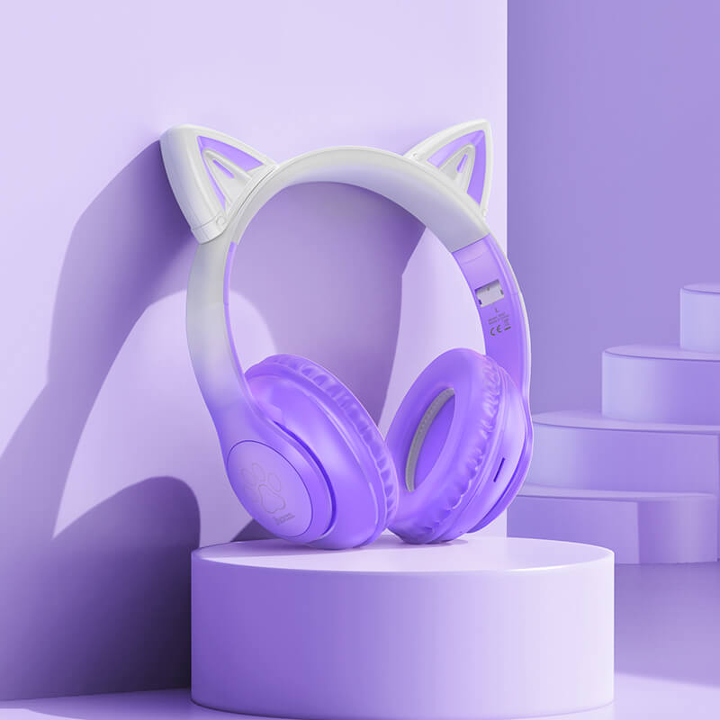 Hoco Ergonomic Cat Ear Bluetooth Headset with LED Light W42
