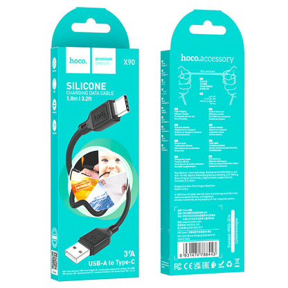 Hoco Cool Silicone USB-A to Type-C Charging Data Cable X90