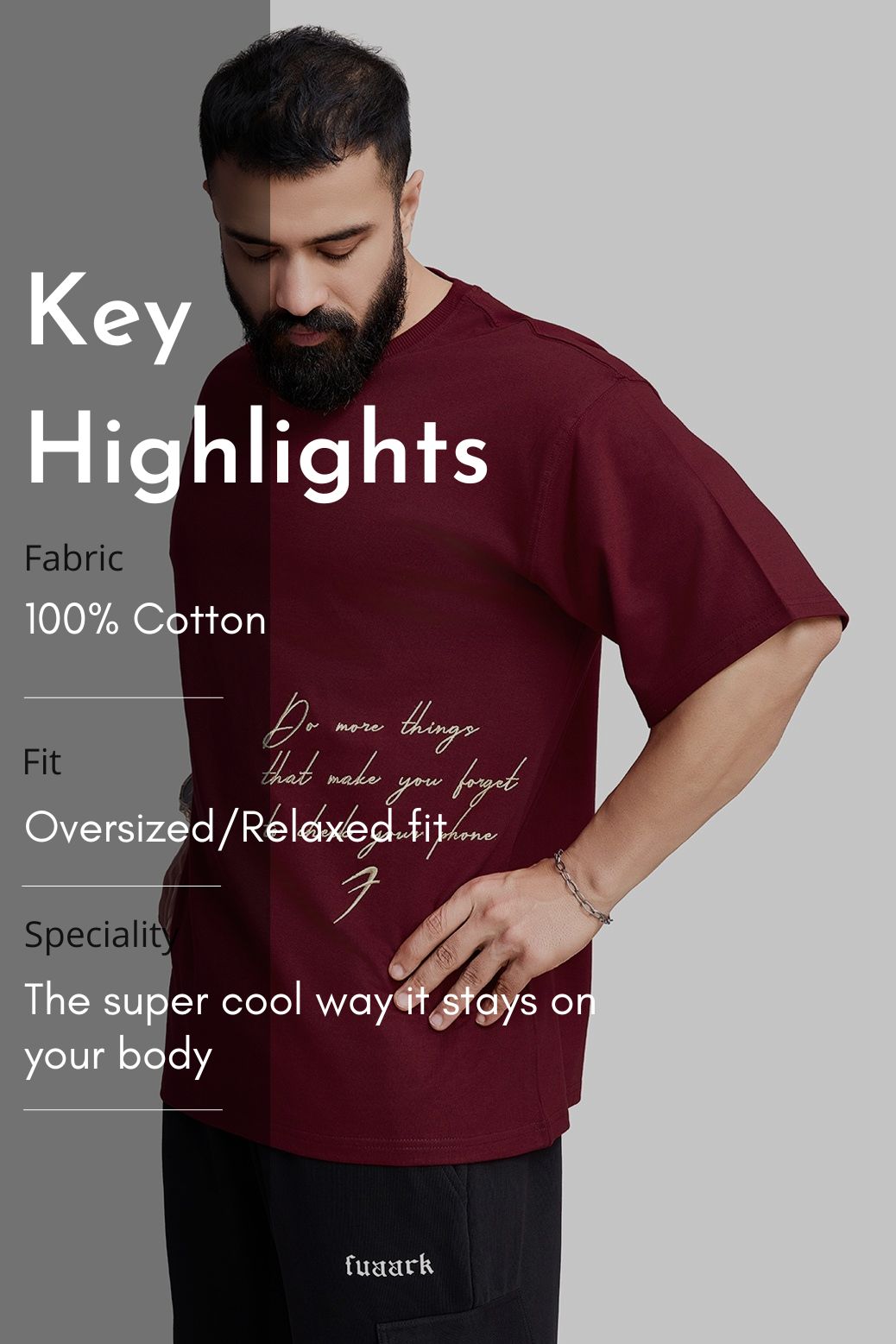 Inspiration Oversized T-shirt Maroon