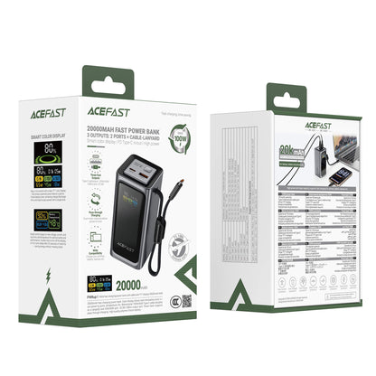 Acefast 100W Fast Charging Portable 20000mAh Power Bank with and TFT Screen M33-20000