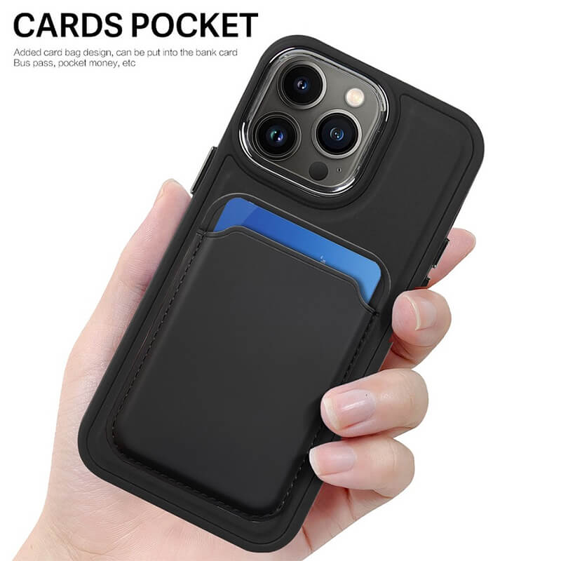 Mobie Back Stick Leather Magnetic Wallet Card Bag Holder