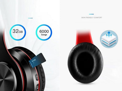 BLUE Wireless bluetooth Headset Headphones Foldable Stereo Earphones LED Super