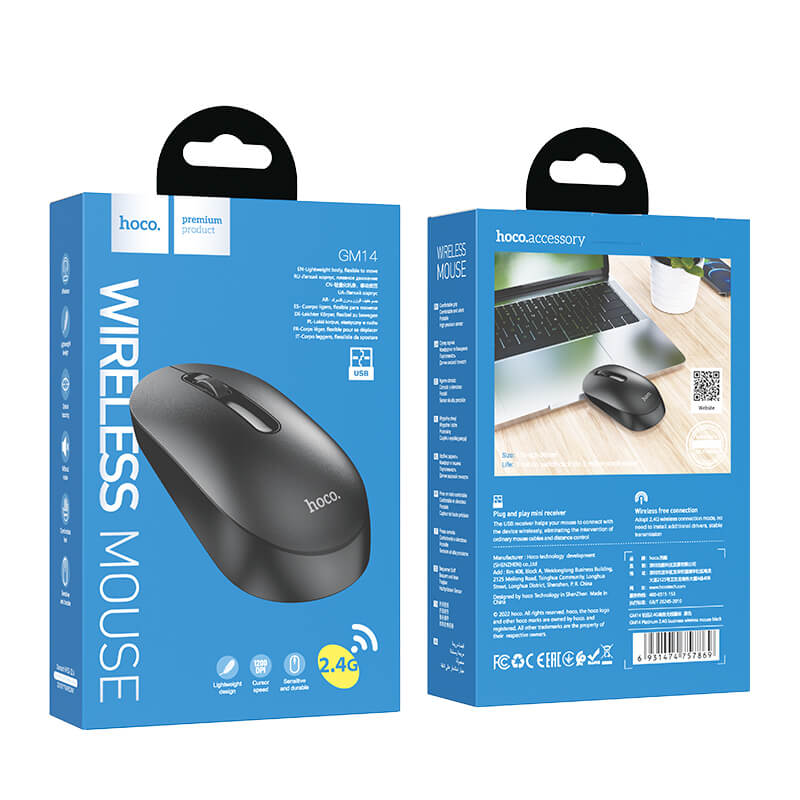 Hoco 3D Scrolling Lightweight Universal Wireless Mice with USB Receiver GM14