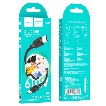 Hoco Cool 60W Silicone Charging Data Cable for Type-C to Type-C X90