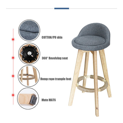 Bar Stools Chair 360 Degree Swivel gray