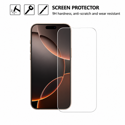 Iphone 15 Pro Clear Tempered Glass Screen Protector – 9H HD, 2.5D Rounded Edge, Impact & Scratch Resistant