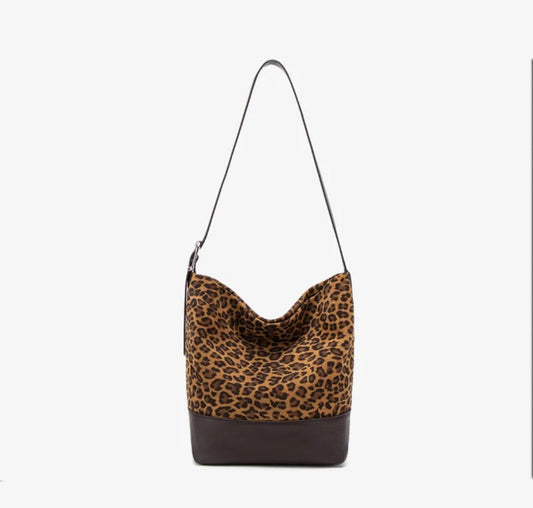 Leopard Print Bucket Bag | Casual and Versatile Handbag/Shoulder Bag