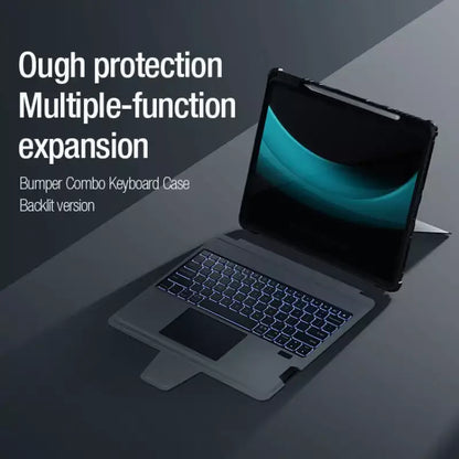iPad Pro 12.9 / Air 13 Bluetooth keyboard with Bumper Adjustable Stand case