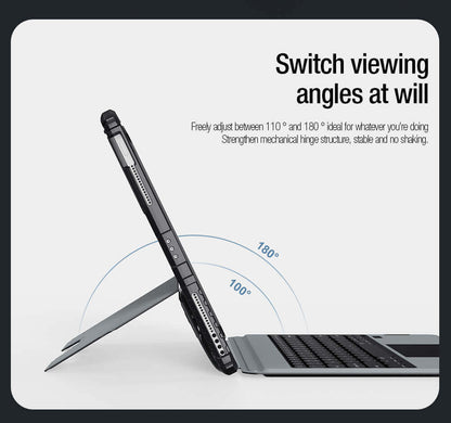 iPad Pro 12.9 / Air 13 Bluetooth keyboard with Bumper Adjustable Stand case