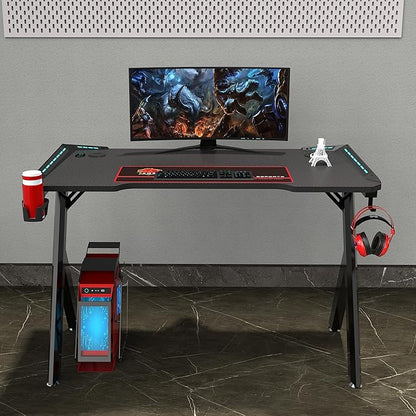 Gaming Desk Table 140cm  RGB Light Computer Desk Wireless Charger