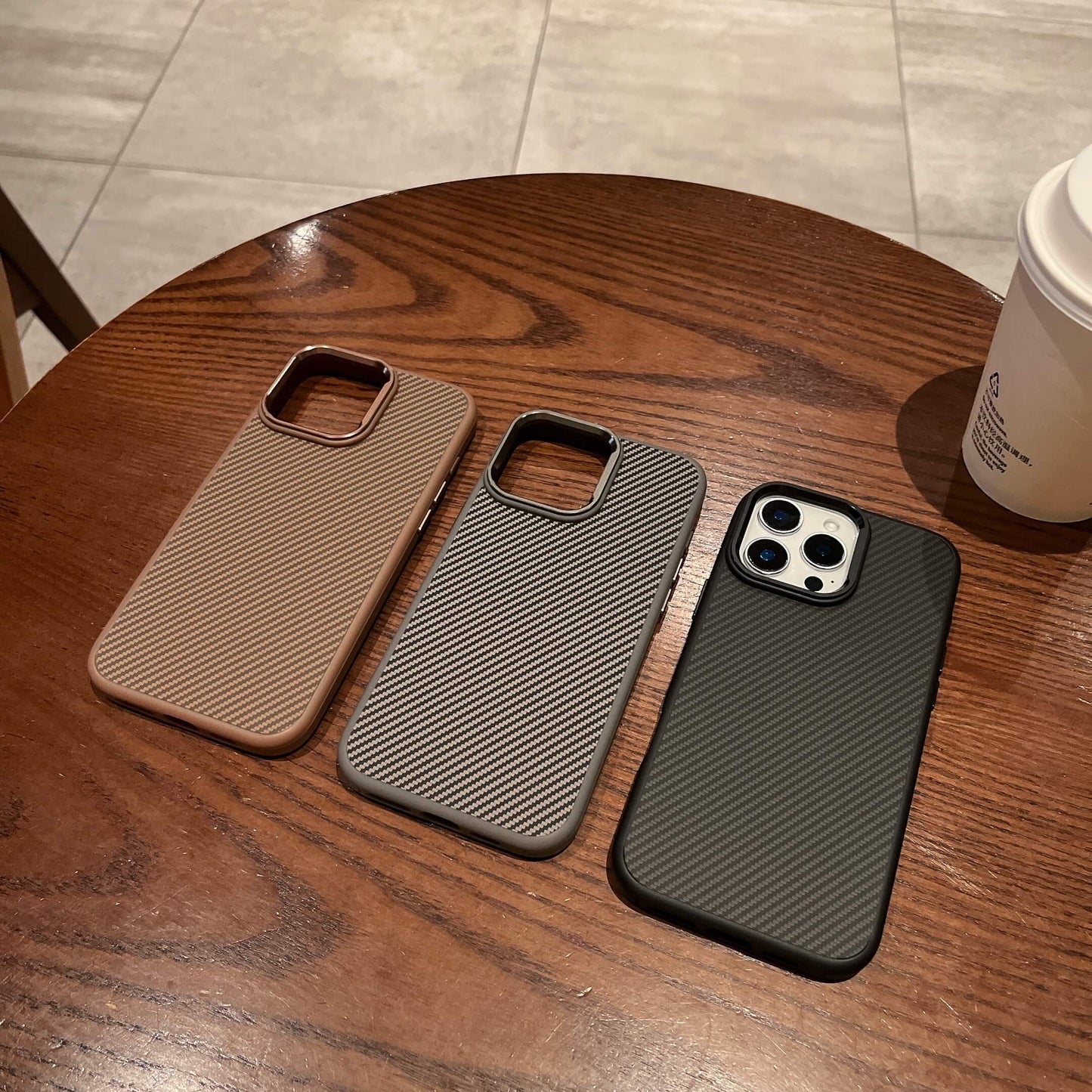 Carbide Series Carbon Fibre Magnetic Anti-Fingerprint Compatible with iPhone 15 Pro Case